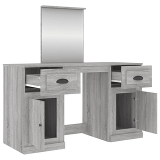 vidaXL Dressing Table with Mirror Grey Sonoma 130x50x132.5 cm - Giant Lobelia