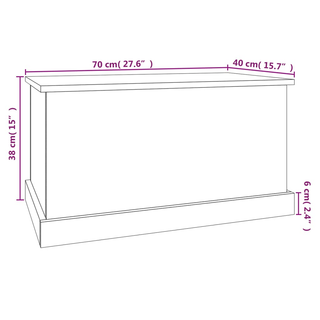 vidaXL Storage Box Sonoma Oak 70x40x38 cm Engineered Wood - Giant Lobelia