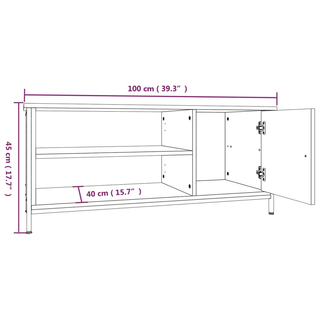 TV Cabinet Grey Sonoma 100x40x45 cm Engineered Wood - Giant Lobelia