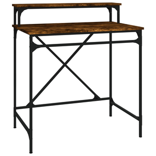 vidaXL Desk Smoked Oak 80x50x90 cm Engineered Wood and Iron - Giant Lobelia