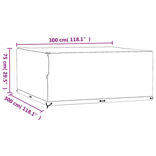 vidaXL Garden Furniture Covers 2 pcs 16 Eyelets 300x300x75 cm Square - Giant Lobelia