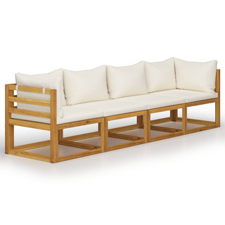 4-Seater Garden Sofa with Cushions Solid Wood Acacia (UK/IE/FI/NO only) - Giant Lobelia