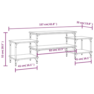 TV Cabinet Brown Oak 157x35x52 cm Engineered Wood - Giant Lobelia