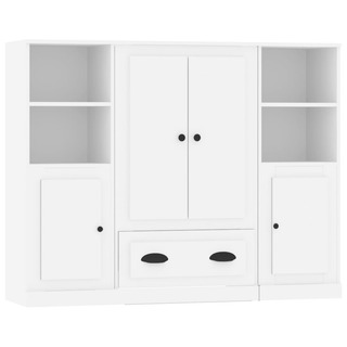 Highboards 3 pcs White Engineered Wood - Giant Lobelia