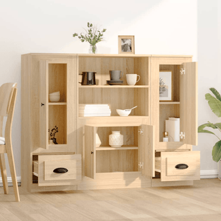 vidaXL Highboards 3 pcs Sonoma Oak Engineered Wood - GIANT LOBELIA