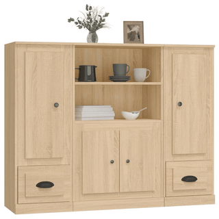 vidaXL Highboards 3 pcs Sonoma Oak Engineered Wood - GIANT LOBELIA