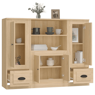 vidaXL Highboards 3 pcs Sonoma Oak Engineered Wood - GIANT LOBELIA