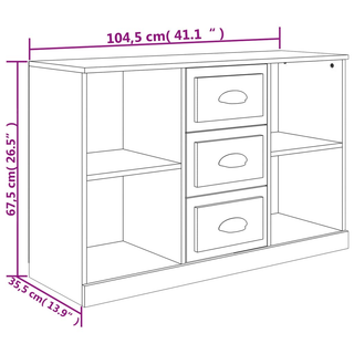 Sideboard Grey Sonoma 104.5x35.5x67.5 cm Engineered Wood - Giant Lobelia