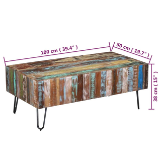 vidaXL Coffee Table Solid Reclaimed Wood 100x50x38 cm - Giant Lobelia