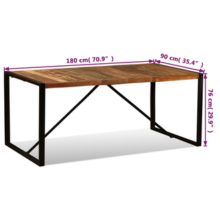 vidaXL Dining Table Solid Reclaimed Wood 180 cm - Giant Lobelia