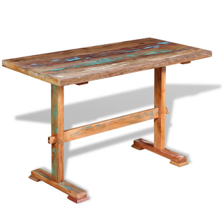 vidaXL Pedestal Dining Table Solid Reclaimed Wood 120x58x78 cm - Giant Lobelia