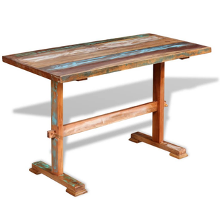 vidaXL Pedestal Dining Table Solid Reclaimed Wood 120x58x78 cm - Giant Lobelia