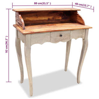 Writing Desk Solid Reclaimed Wood 80x40x92 cm - Giant Lobelia