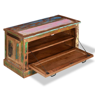 vidaXL Shoe Storage Bench Solid Reclaimed Wood - Giant Lobelia