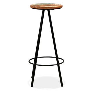 Bar Stools 4 pcs - Solid Reclaimed Wood - Industrial Style and Durability - Giant Lobelia