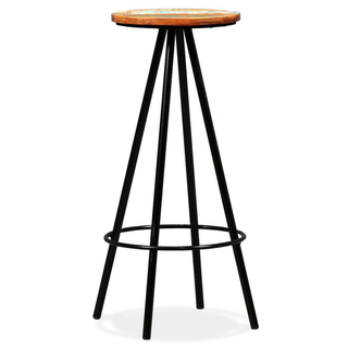 Bar Stools 4 pcs - Solid Reclaimed Wood - Industrial Style and Durability - Giant Lobelia