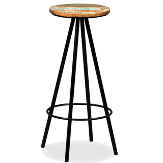 Bar Stools 4 pcs - Solid Reclaimed Wood - Industrial Style and Durability - Giant Lobelia