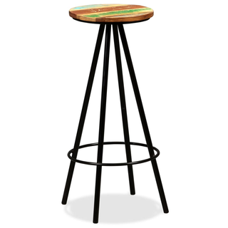 Bar Stools 4 pcs - Solid Reclaimed Wood - Industrial Style and Durability - Giant Lobelia