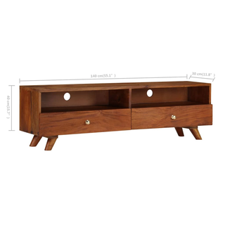 TV Cabinet Solid Reclaimed Wood - Retro Style, Durable, Handmade - Giant Lobelia