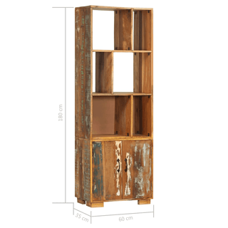 Bookshelf 60x35x180 cm - Solid Reclaimed Wood - Industrial Style - Enhance Your Space with Industrial Charm - Giant Lobelia