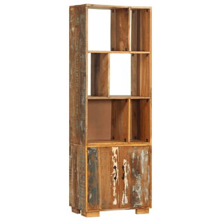 Bookshelf 60x35x180 cm - Solid Reclaimed Wood - Industrial Style - Enhance Your Space with Industrial Charm - Giant Lobelia