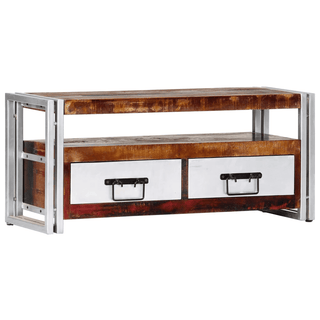 vidaXL TV Cabinet 90x30x40 cm - Solid Reclaimed Wood | Vintage-Style, Industrial Charm - Giant Lobelia