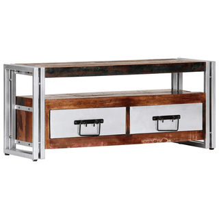 vidaXL TV Cabinet 90x30x40 cm - Solid Reclaimed Wood | Vintage-Style, Industrial Charm - Giant Lobelia