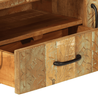 vidaXL Hand Carved TV Cabinet 120x30x40 cm | Solid Reclaimed Wood | Vintage Style and Ample Storage Space - Giant Lobelia