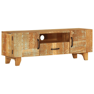 vidaXL Hand Carved TV Cabinet 120x30x40 cm | Solid Reclaimed Wood | Vintage Style and Ample Storage Space - Giant Lobelia