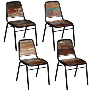 vidaXL Dining Chairs 4 pcs Solid Reclaimed Wood - Giant Lobelia