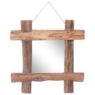 vidaXL Log Mirror Natural 50x50 cm Solid Reclaimed Wood - Giant Lobelia