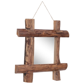 vidaXL Log Mirror Natural 50x50 cm Solid Reclaimed Wood - Giant Lobelia