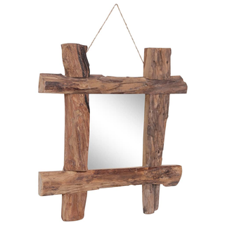 vidaXL Log Mirror Natural 50x50 cm Solid Reclaimed Wood - Giant Lobelia