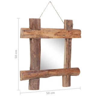 vidaXL Log Mirror Natural 50x50 cm Solid Reclaimed Wood - Giant Lobelia