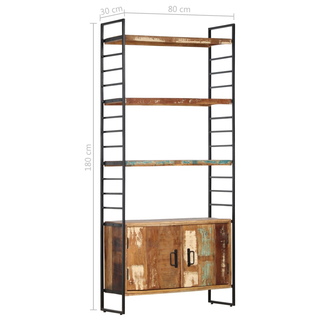 4-Tier Bookcase 80x30x180 cm Solid Reclaimed Wood - Giant Lobelia