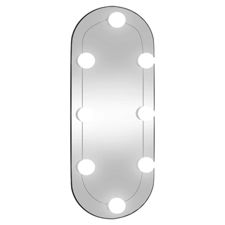 vidaXL Wall Mirror with LED Lights 25x60 cm Glass Oval - Giant Lobelia