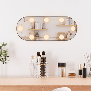 vidaXL Wall Mirror with LED Lights 25x60 cm Glass Oval - Giant Lobelia