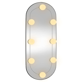 vidaXL Wall Mirror with LED Lights 25x60 cm Glass Oval - Giant Lobelia