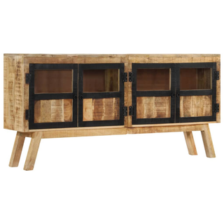 vidaXL Sideboard Brown and Black 160x30x76 cm Solid Wood Mango - Giant Lobelia