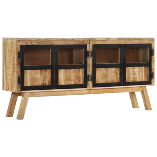 vidaXL Sideboard Brown and Black 160x30x76 cm Solid Wood Mango - Giant Lobelia