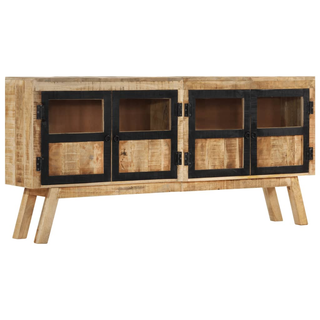 vidaXL Sideboard Brown and Black 160x30x76 cm Solid Wood Mango - Giant Lobelia