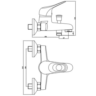 SCHÜTTE Bath Shower Mixer Tap PORTO Chrome - Giant Lobelia