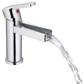 SCHÜTTE Basin Mixer Tap with Waterfall Spout NIAGARA - Giant Lobelia