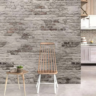 DUTCH WALLCOVERINGS Photo Mural Old Brick Wall Grey - Giant Lobelia