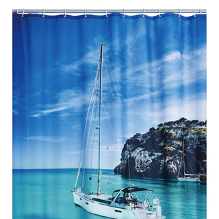 RIDDER Shower Curtain Sailboat 180x200 cm - Giant Lobelia