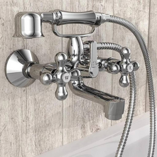 SCHÜTTE 2-Handle Bath Mixer with Hand Shower ELK Chrome - Giant Lobelia