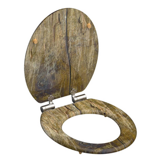 SCHÜTTE Toilet Seat Solid Wood MDF Brown - Giant Lobelia