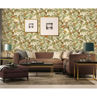 DUTCH WALLCOVERINGS Wallpaper Bird-of-Paradise Green - Giant Lobelia