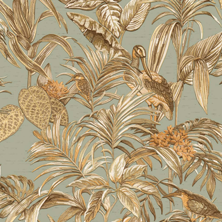 DUTCH WALLCOVERINGS Wallpaper Bird-of-Paradise Teal Blue - Giant Lobelia