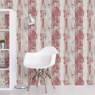 DUTCH WALLCOVERINGS Wallpaper Wood Red and Beige - Giant Lobelia